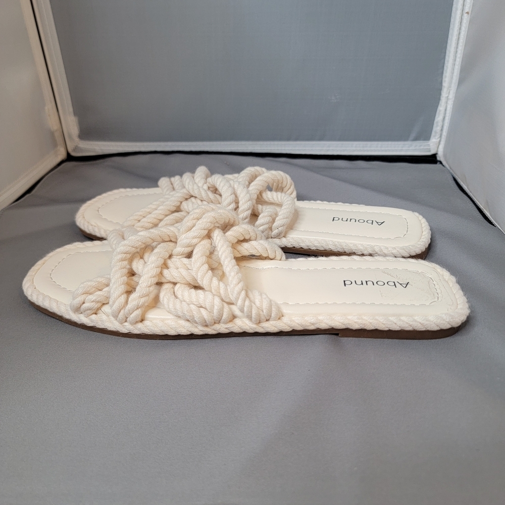 Abound Cream Rope Sandals Size 8 - Picture 6 of 6